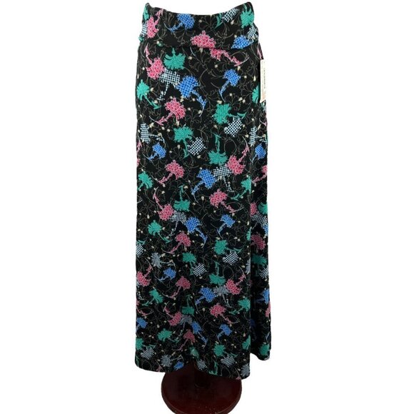 Luluroe Maxi Skirt Black Floral Print  NWT Size XS - Picture 3 of 4